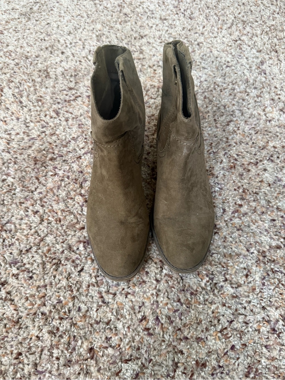 Merona Olive Brown Suede Ankle Boots
